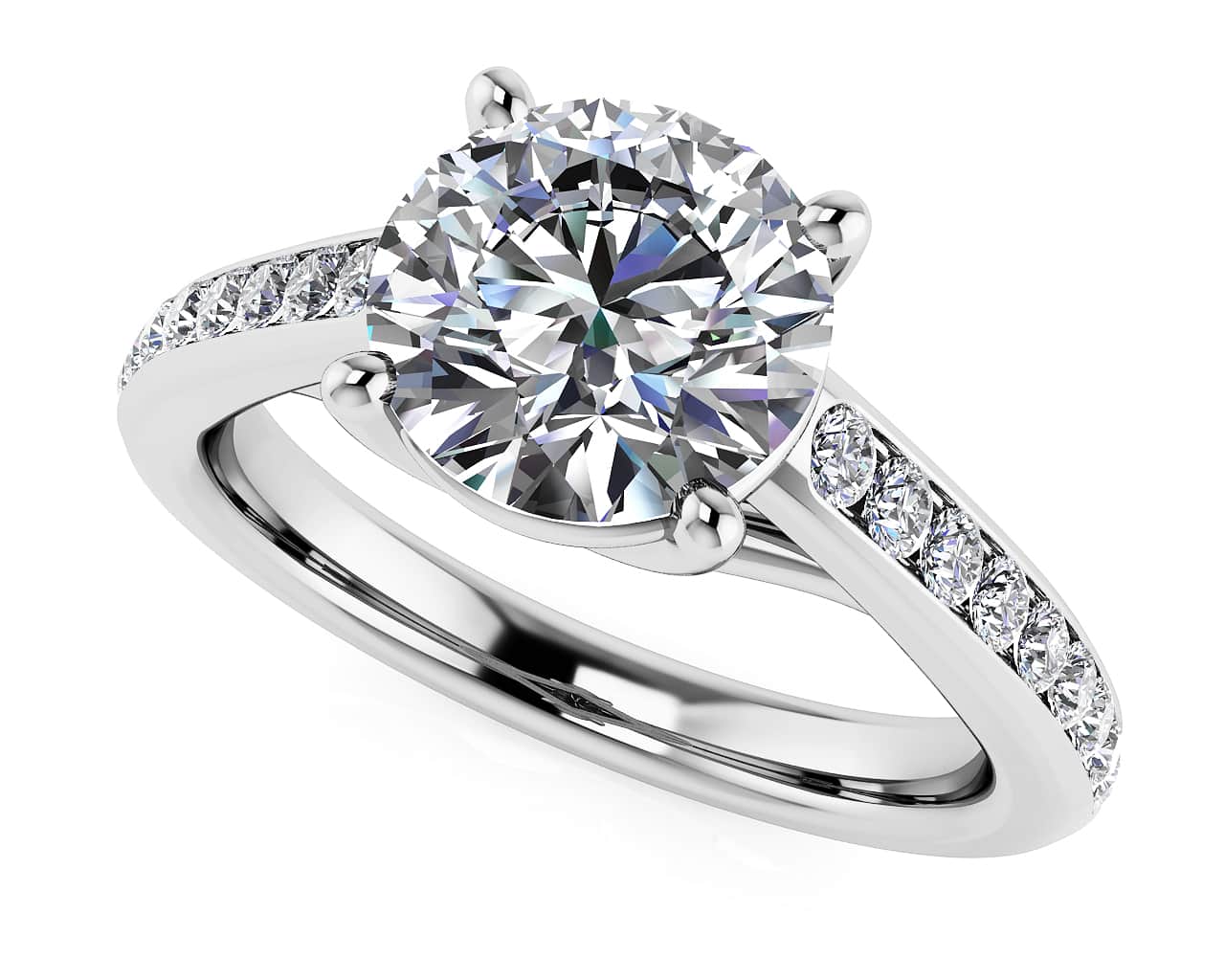 Shared Love Diamond Engagement Ring with 0.77 ct. (0.50 ct. center diamond) - Luxury Time NYC